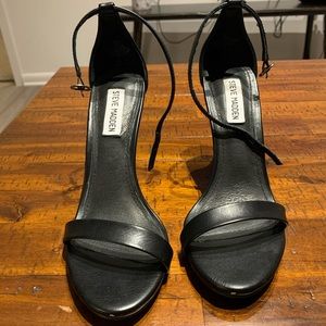 Steve Madden STECY Black Leather Shoes Size 8